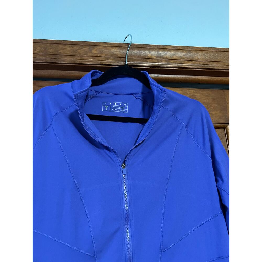 TITIN Women's Zip Up Athletic Jacket Athleisure Activewear Gym Sporty Purple XL - Picture 3 of 11